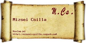 Mizsei Csilla névjegykártya